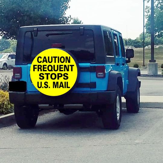 Discover U S Mail Caution Yellow Spare Tire
