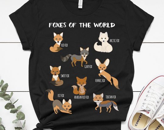 Discover Foxes of the World | T-Shirt,  Red Fox,Red Fox Shirt