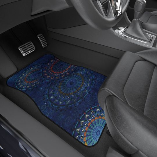 Discover Aquamarine Blue Persian Wheels Car Mats