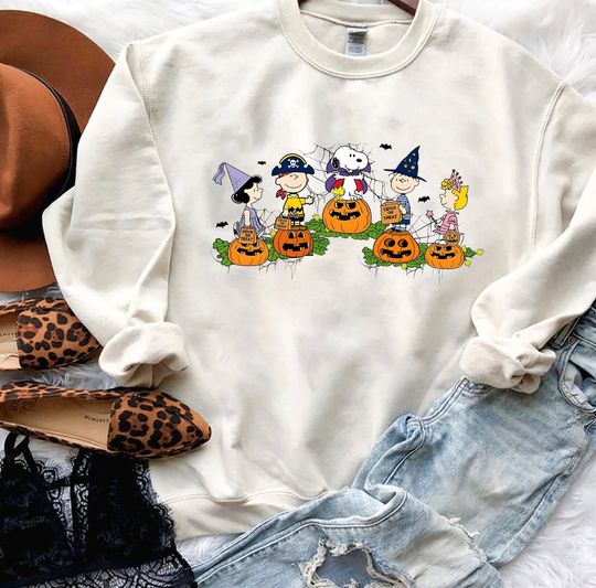 Discover S n o o p y And Friends In Halloween Sweatshirt