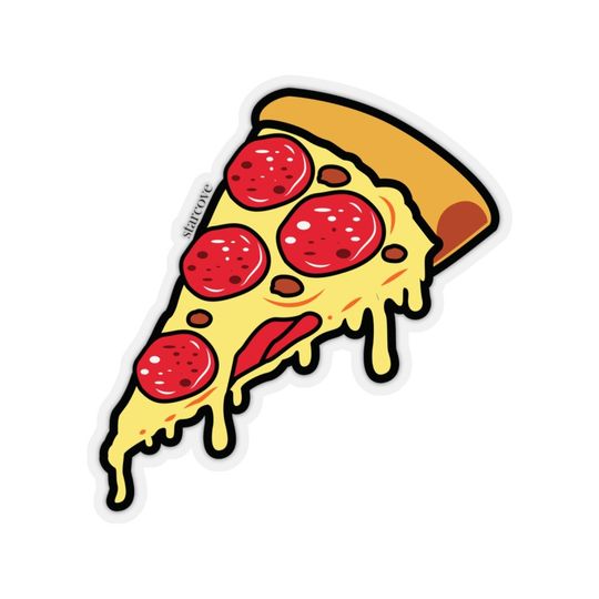 Discover Pizza sticker, Funny Pizza Slice Food Cheese Sticker