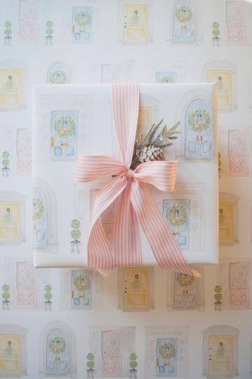 Discover Holiday Doors Gift Wrap, Christmas Wrapping Paper, Holiday Watercolor