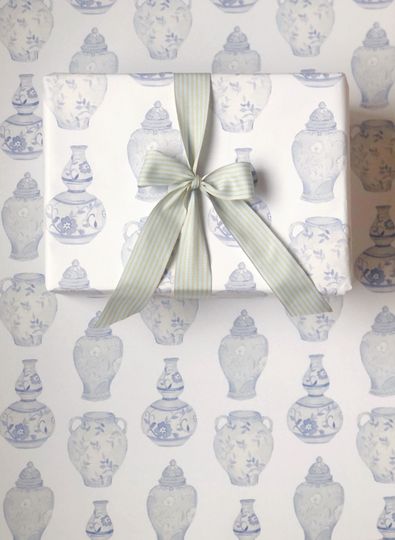 Discover Ginger Jar Wrapping Paper, Watercolor Chinoiserie Gift Wrap, Ginger Jar Gift Wrap