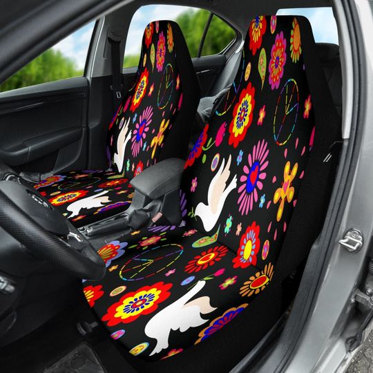 Discover Colorful Birds Floral Flowers Car Seat Covers