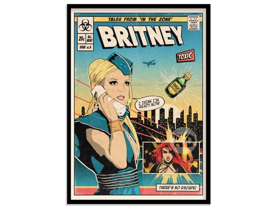Discover Britney Spears - Toxic Vintage Comic Cover Art Poster