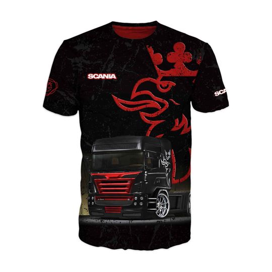 Discover Cool Scania Trucks Black 3D T-shirt