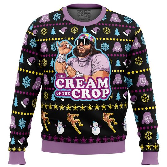 Discover The Cream Of The Crop Macho Man Randy Savage Pro Wrestling Ugly Christmas Sweater