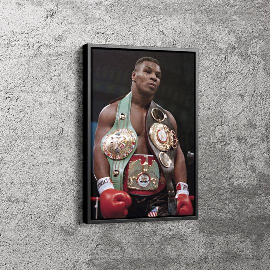 Discover Mike Tyson With Belts Poster Boxing Canvas Wall Art
