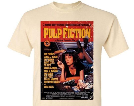 Discover Pulp Fiction Movie Poster V1 Natural Vintage Men T Shirt