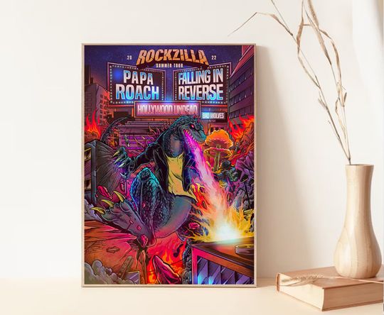 Discover Rockzilla Summer Tour 2022 Papa Roach Bad Wolves Poster