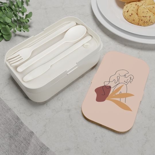 Discover Woman Face Leaves Lunch Box Food Containers Bento Lunch Box