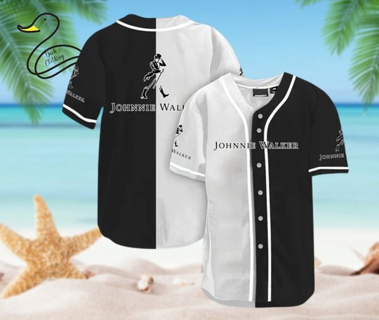 Discover Black And White Split Johnnie Walker Jersey Shirt Baseball Jersey