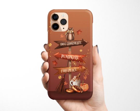Discover Autumn Leaves Pumpkins Arrows iPhone Case
