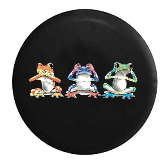Discover Hear See Hear No Evil Neon Tree Frogs Spare Tire Cover