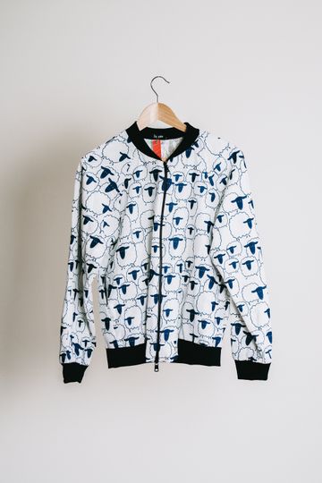 Discover Sheep Print Bomber Jacket