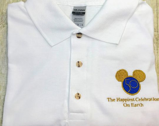 Discover Mouse Ears 50th Celebration Embroidered Polo Shirt