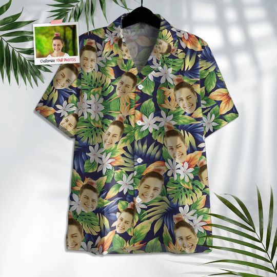Discover Custom Photo Face Gift For Couples | Personalized Hawaiian Shirt