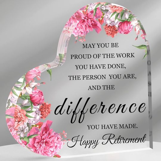 Discover Acrylic Heart Retirement Gifts for Keepsake and Paperweight Retirement Plaque