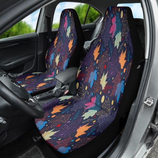 Discover Colorful Floral Leaves Car Seat Covers
