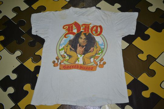 Discover Vintage 1985 DIO Sacred Heart Tour Concert promo M Size 80s 90s T-shirt