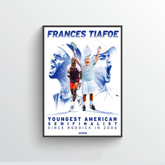 Discover 2022 Frances Tiafoe Tennis Player Victory Poster