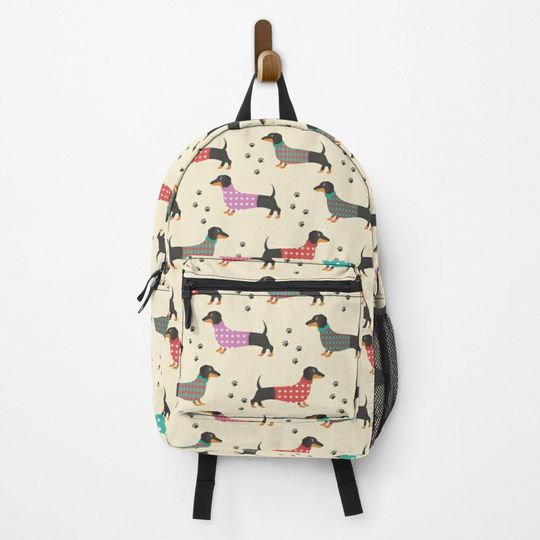 Discover Dachshund, Dackel - Seamless Pattern Backpack