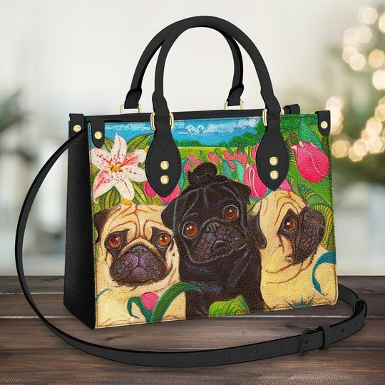 Discover Three Little Pugs Leather Bag