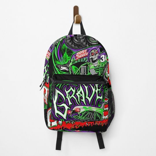 Discover monster jam grave digger monster truck Art Fans Backpack