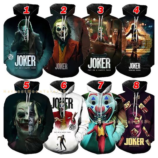 Discover Joker Dangerous Smile Halloween 3D Pullover Hoodie