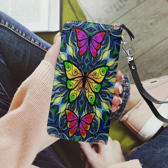 Discover Butterfly Art Leather Wallet, Butterfly Wallet
