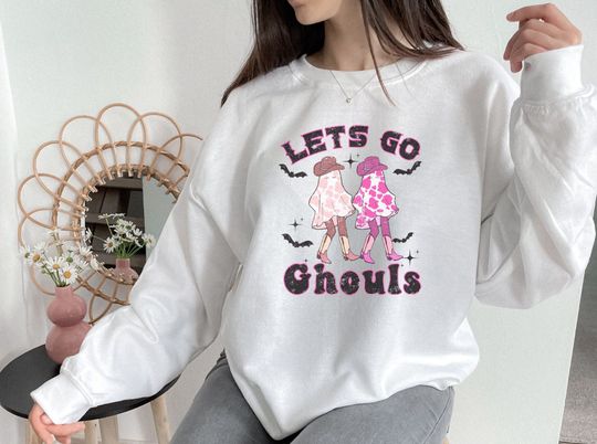 Discover Lets Go Ghouls Cowgirl Sweatshirt