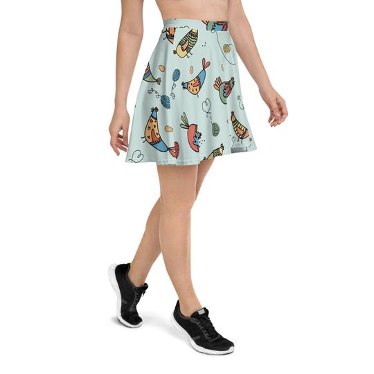 Discover Cute Chickens Skater Skirt