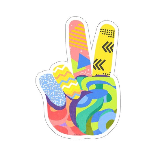 Discover Hand Peace Sign Sticker