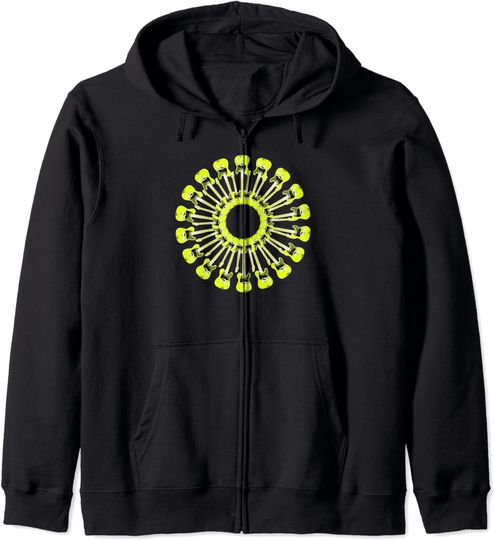 Discover Guitar Strat Rock Heavy Metal Funk Jazz Hip Hop Music Band Zip Hoodie