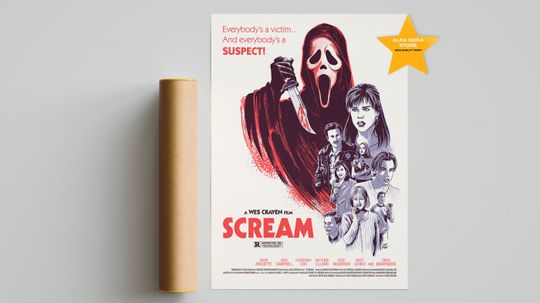Discover Scream Movie Poster, Minimalist Movie Poster