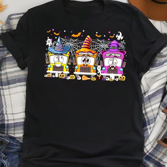 Discover Happy Halloween School Bus Driver Shirt, Pumpkin School Bus Driver Life