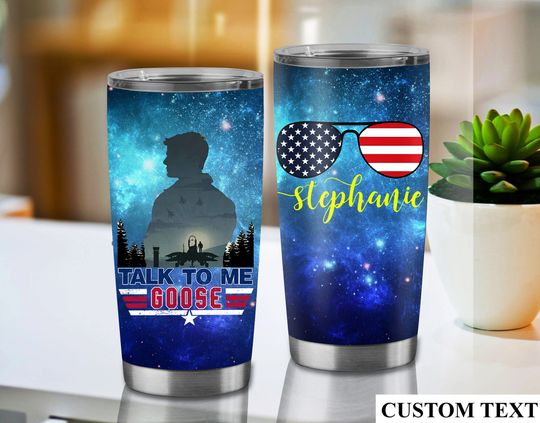 Discover Talk to Me Goose Tumbler, Custom Name Stainless Steel Tumbler