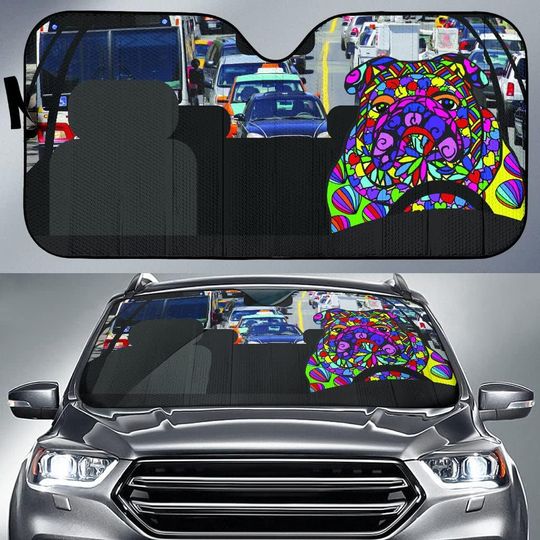 Discover Bulldog Design Auto Windshield Sun Shades