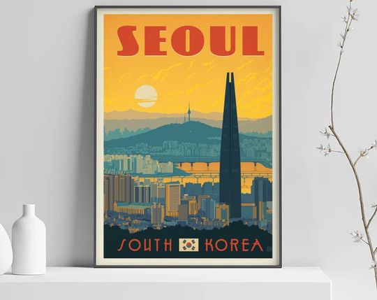 Discover Seoul Poster Print, Countries of the World travel Poster