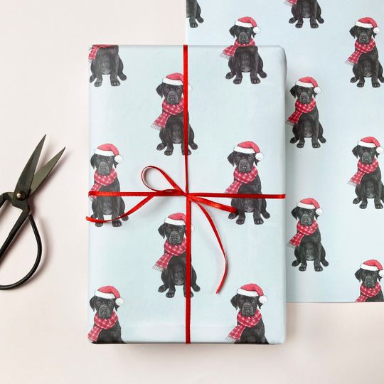 Discover Festive Black Labrador Christmas Wrapping Paper