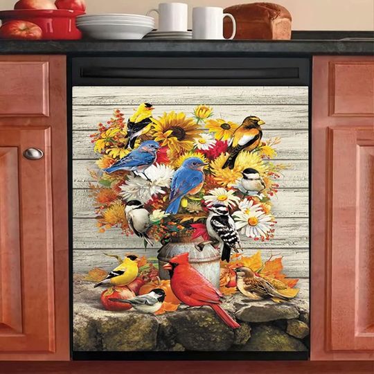 Discover Sunflower Dishwasher Cover, Kitchen Decor, Fall Fridge Door Dishwasher Cover