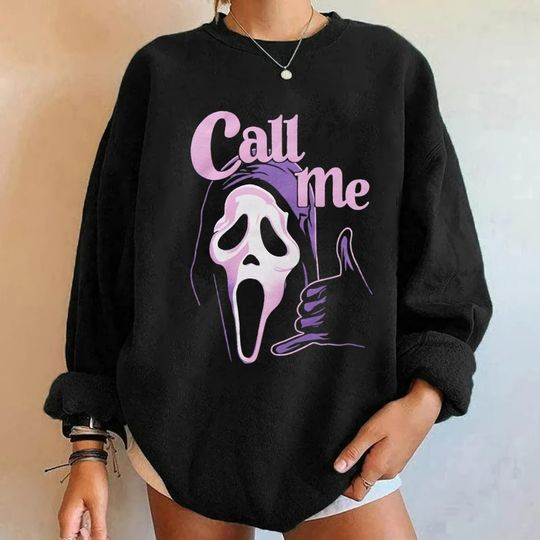 Discover Scream Ghost Face Call Me Sweatshirt Sweatshirt, Scream Ghostface Sweatshirt