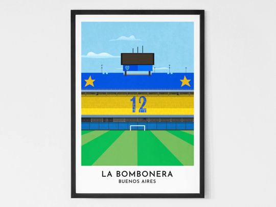 Discover Boca Juniors, La Bombonera, Buenos Aires Art poster