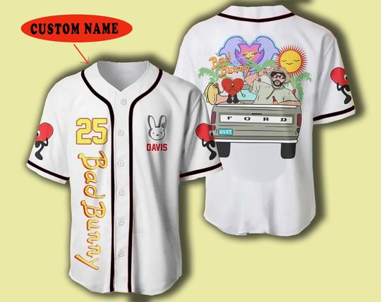 Discover Personalized Bad Bunny Baseball Jersey Gift