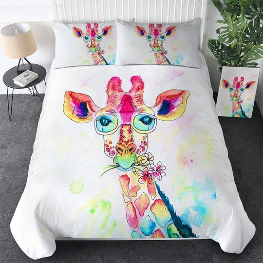 Discover Colorful Giraffe Quilt Cover Giraffe Bedding Sets