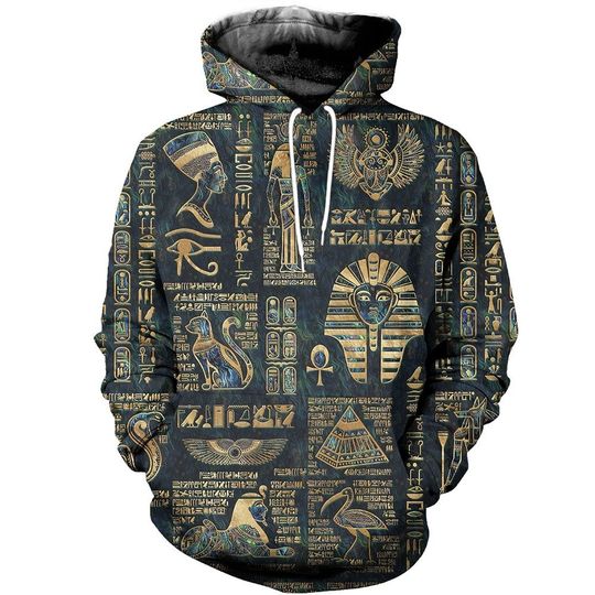 Discover Egyptian Hieroglyphs And Deities 3D Hoodie