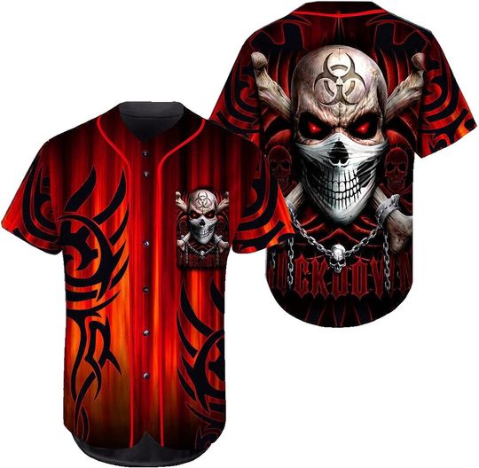 Discover White Skull Baseball Jersey for Halloween