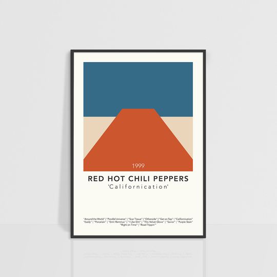 Discover Red hot Chili Peppers Minimalist Poster | Californication Album | Printable Art