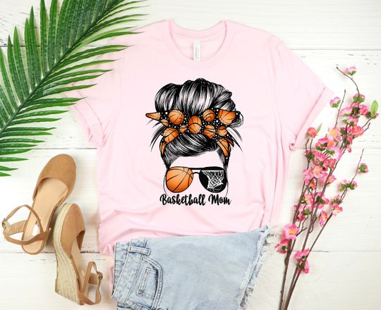 Discover Basketball Mom Messy Bun Shirt