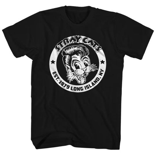 Discover Vintage style T-shirt Stray Cats EST. 1979 Long Island, NY Shirt
